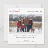 Elegante familiefoto Feliz Navidad Kerstrood Feestdagenkaart (Voorkant)