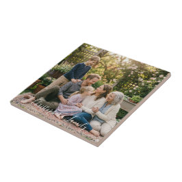 Elegante familiefoto gepersonaliseerd tegeltje