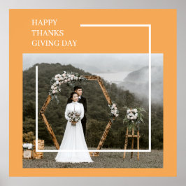 Elegante familiefoto & Happy Thanksgiving Day Poster
