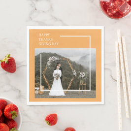 Elegante familiefoto & Happy Thanksgiving Day Servet