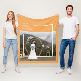 Elegante familiefoto & Happy Thanksgiving Fleece Deken