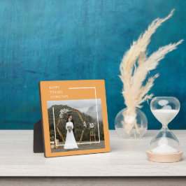 Elegante familiefoto & Happy Thanksgiving Fotoplaat