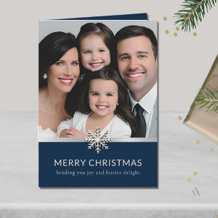 Elegante familiefoto Kerstkaart Kaart