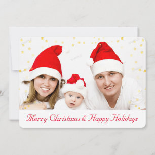 Elegante familiefoto kerstkaarten feestdagenkaart