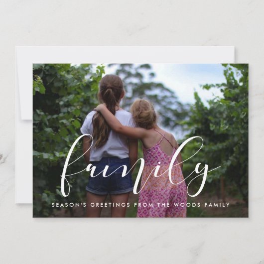 Elegante familiefoto Kerstmis Feestdagenkaart (Voorkant)