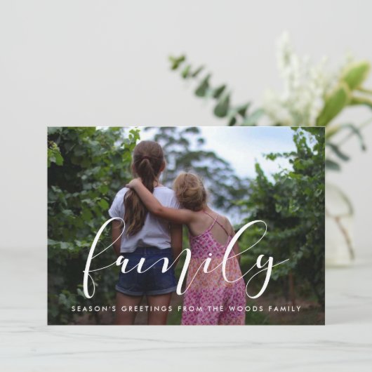 Elegante familiefoto Kerstmis Feestdagenkaart (Staand voorkant)