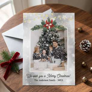 Elegante familiefoto Kerstmis Kaart