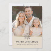Elegante familiefoto Merry Christmas Flat Kaart (Voorkant)