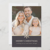 Elegante familiefoto Merry Christmas Flat Kaart (Voorkant)