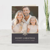 Elegante familiefoto Merry Christmas Kaart (Voorkant)