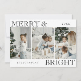 Elegante familiefoto | Prettig en vrolijk Kerstmis Feestdagenkaart