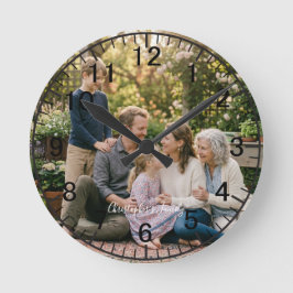 Elegante familiefoto ronde klok met eigen foto