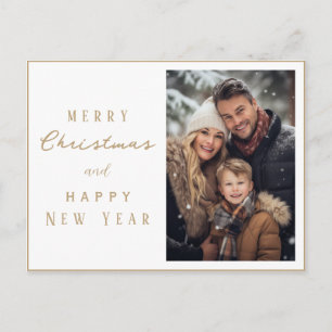 Elegante familiefoto vrolijk kerstfeest nieuwjaar briefkaart