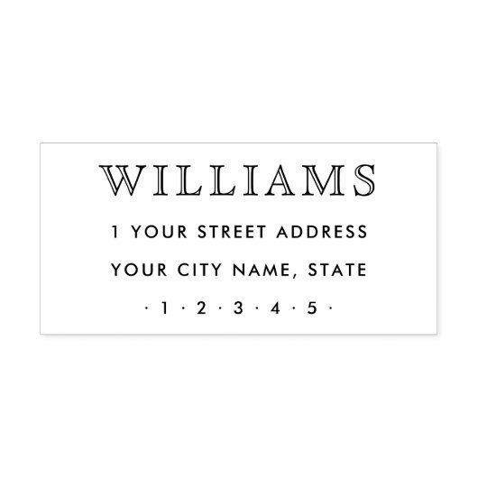 Elegante familienaam achternaam retouradres rubberstempel (Afrduk)