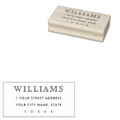 Elegante familienaam achternaam retouradres rubberstempel (Gestempeld)