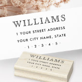 Elegante familienaam achternaam retouradres rubberstempel