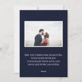 Elegante familienaam Blauw | Verticale vakantiefot Feestdagenkaart (Achterkant)