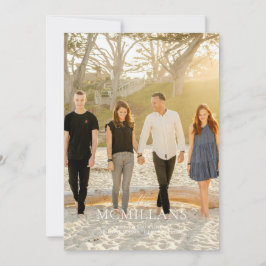 Elegante familienaam Bloemige Kerstvakantie Kaart