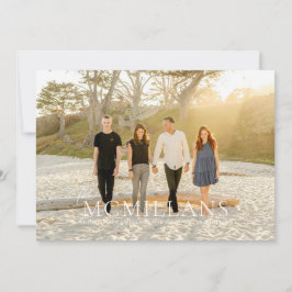 Elegante familienaam Bloemige Kerstvakantie Kaart