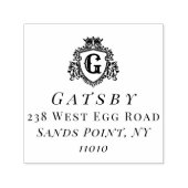 Elegante familienaam Custom Typografie en Initiaal Zelfinktende Stempel (Design)