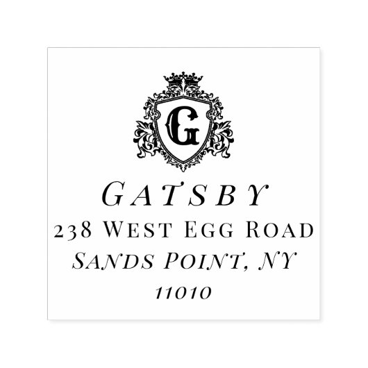 Elegante familienaam Custom Typografie en Initiaal Zelfinktende Stempel (Design)