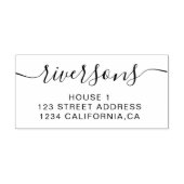 Elegante familienaam script lettertype zwart wit rubberstempel (Afrduk)