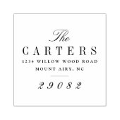 Elegante familienaam script retouradres rubberstempel (Afrduk)