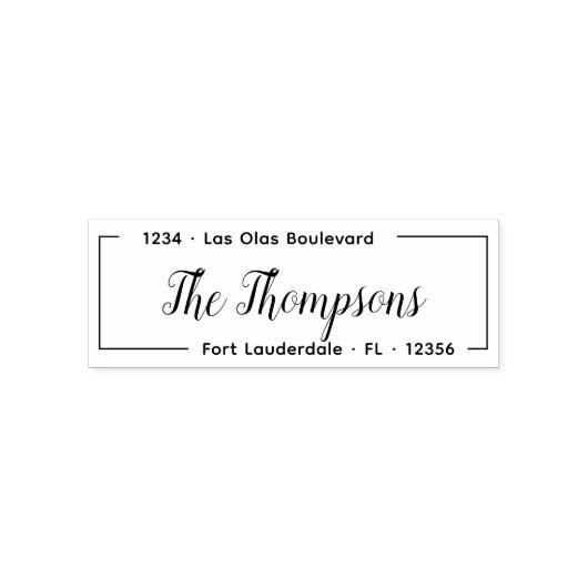 Elegante familienaam script retouradres  zelfinktende stempel (Design)