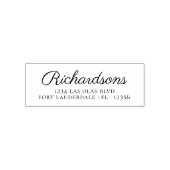 Elegante familienaam script terugkeeradres zelf-  zelfinktende stempel (Design)