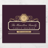 Elegante familiereünie Bourgogne Goud Sparkling Wijnetiket (Enkel label)