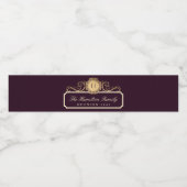 Elegante familiereünie Bourgogne Goud Waterfles Etiket (Enkel label)