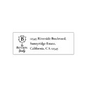 Elegante Family Crest Monogram & Naam RTS Adres Zelfinktende Stempel (Design)