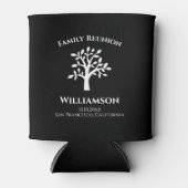 Elegante Family Tree Reunion Monogram Zwart Blikjeskoeler (Voorkant)