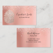 Elegante Fancy Faux Roos Gouden Cupcake Sweets Bak Visitekaartje (Voorkant / Achterkant)