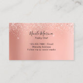 Elegante Fancy Faux Roos Gouden Cupcake Sweets Bak Visitekaartje (Achterkant)