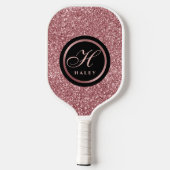 Elegante fancy goud glitter effect monogram initia pickleball paddle (Achterkant)