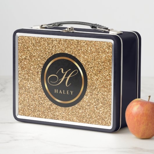 Elegante fancy Gouden Glitter Effect Monogram Init (In situ)