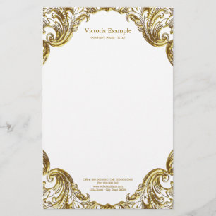 Elegante fancy gouden swirl briefpapier
