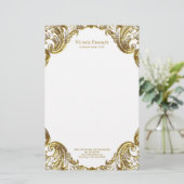 Elegante Fancy gouden werveling Briefpapier (Staand voorkant)