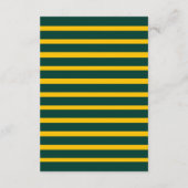 Elegante Fancy groene en gouden strepen Chic bruil Informatiekaartje (Achterkant)