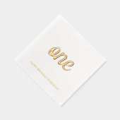Elegante Fancy One 1st Birthday Gold Foil servette Folie Servetten (Rechts)