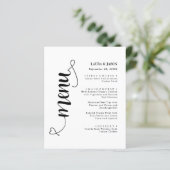 Elegante Fancy Script Trouwmenu kaart voor bord (Staand voorkant)