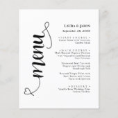 Elegante Fancy Script Wedding Menu Kaart voor Bord (Voorkant)