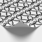 Elegante, Fancy zwart-wit bruiloft, Verloving Cadeaupapier (Hoek)