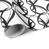 Elegante, Fancy zwart-wit bruiloft, Verloving Cadeaupapier (Rol Hoek)