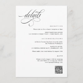 Elegante Fantasie Huwelijksdetails Informatiekaartje
