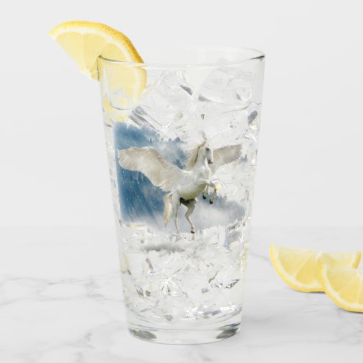 Elegante fantasie Pegasus Mythical Flying Unicorn Glas (Voorkant ijs)