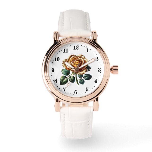 Elegante fantasie rozenliefhebbers horloge (Voorkant)