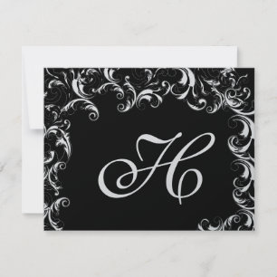 Elegante Fantasie Swirl Trouw Uitnodiging