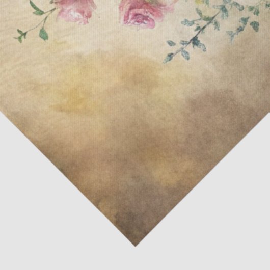 Elegante Fantasy Vrouw & Raven Franse Bloemen Tissuepapier (Detail)